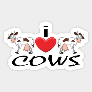 I Heart Cows Sticker